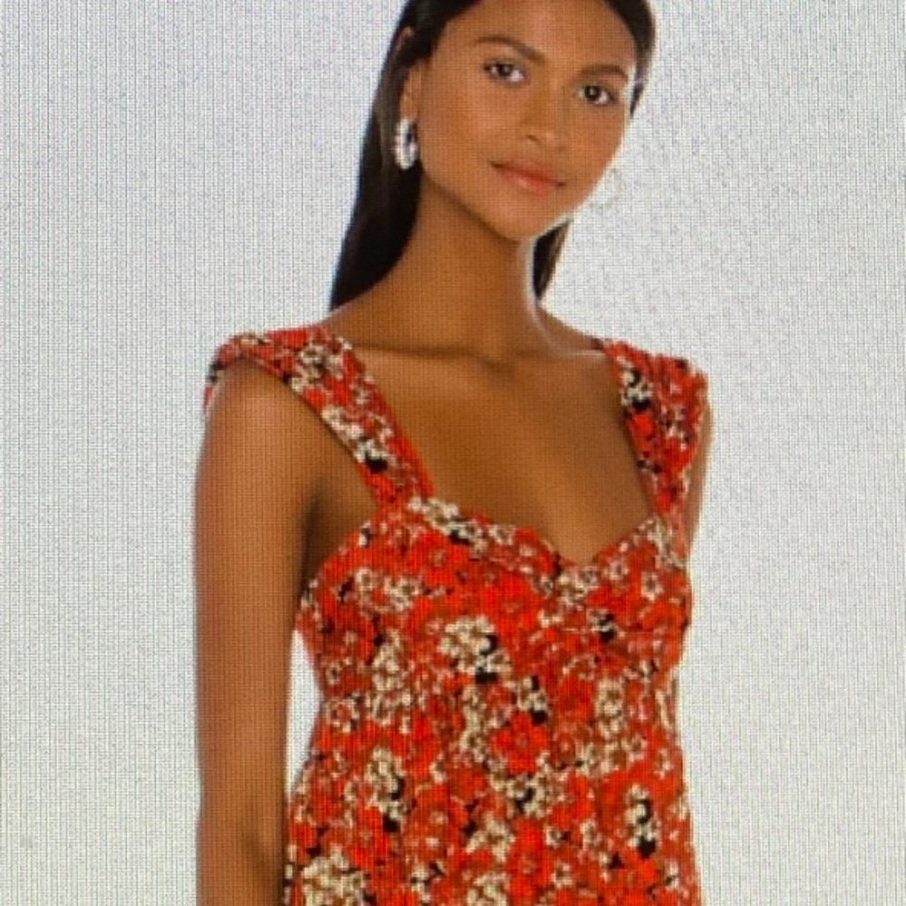 Free People Womens Pattern Play Linen Floral Print Mini Dress Size S